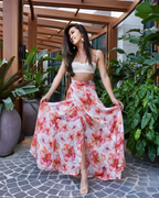 Falda Envolvente con Estampado Floral Multiposición