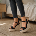 Sandalias de Cuña con Plataforma Trenzada