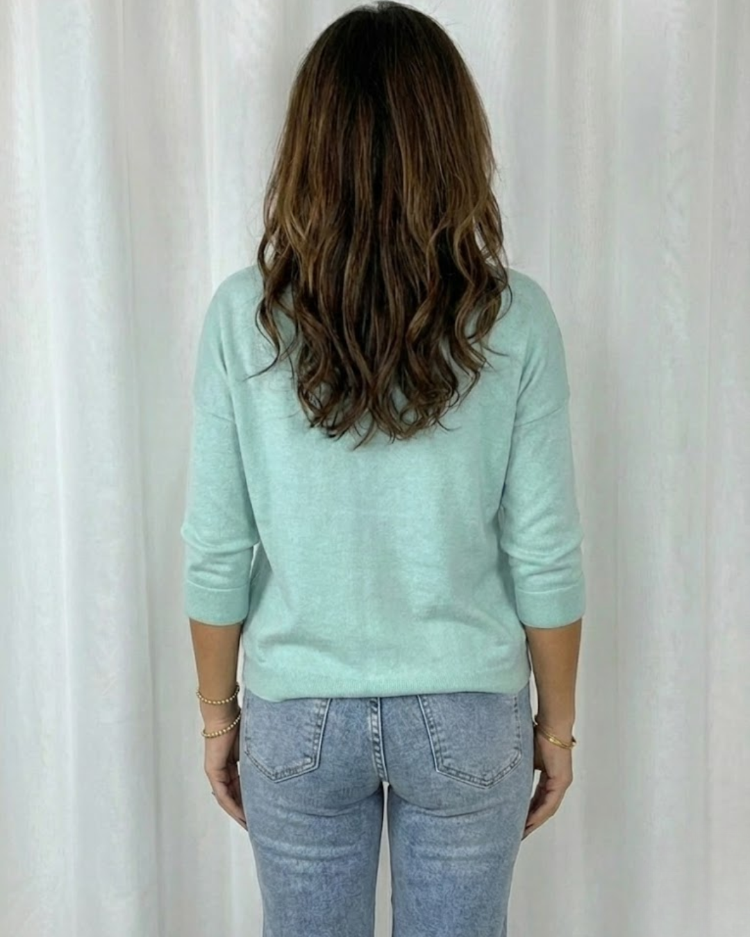 Jersey de Punto Suave con Cuello en V Para Mujer