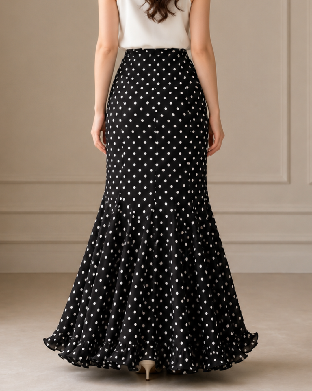 Falda Maxi con Estampado de Lunares®