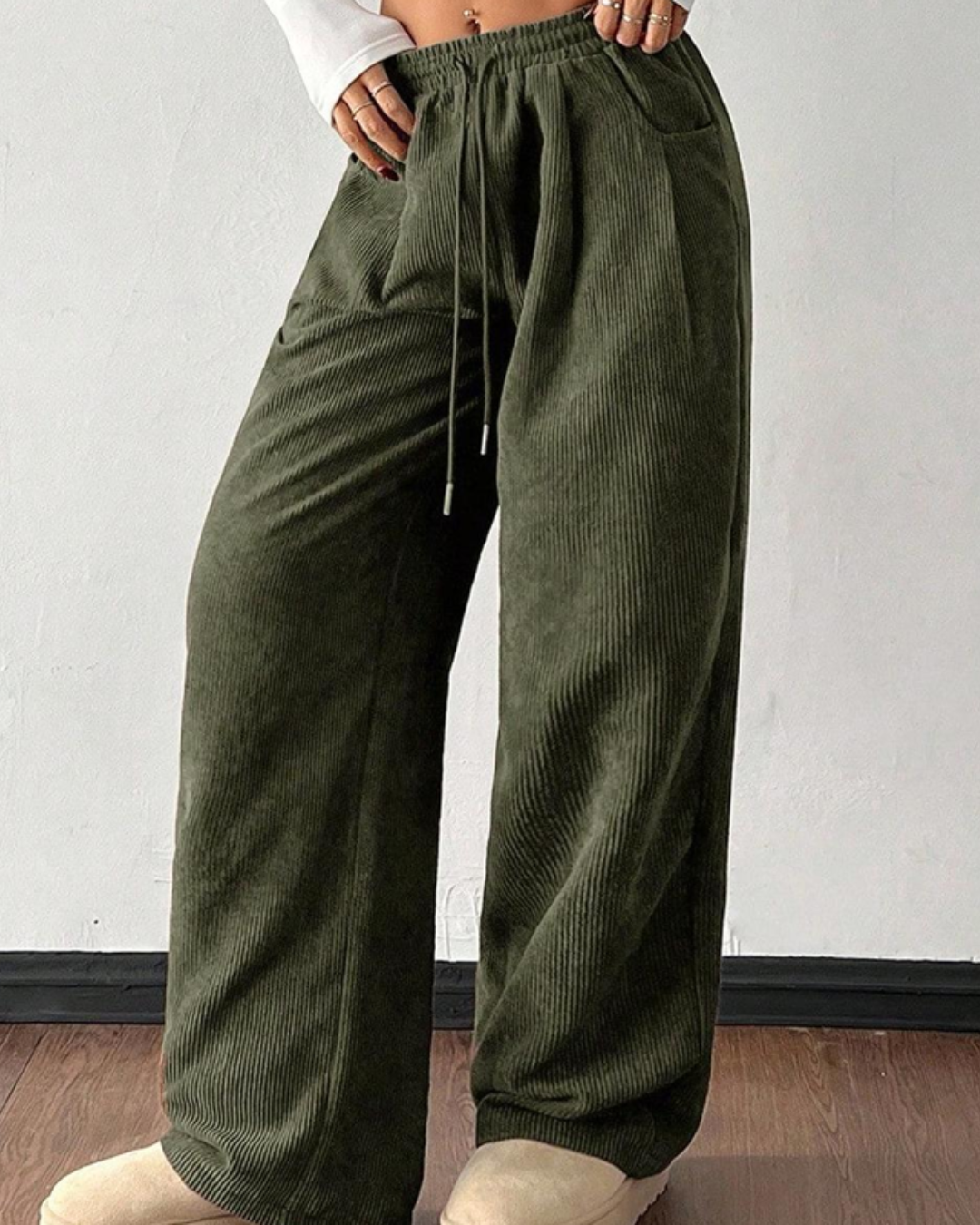 Pantalones Estilo Vintage de Pana para Mujer