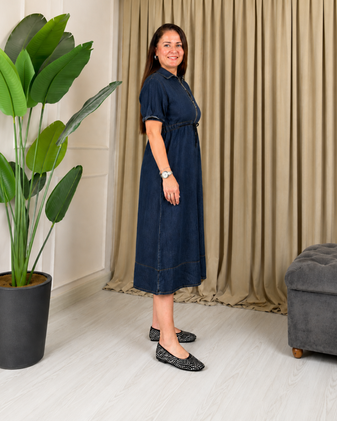 Vestido Camisero de Jean con Cintura Ajustable®