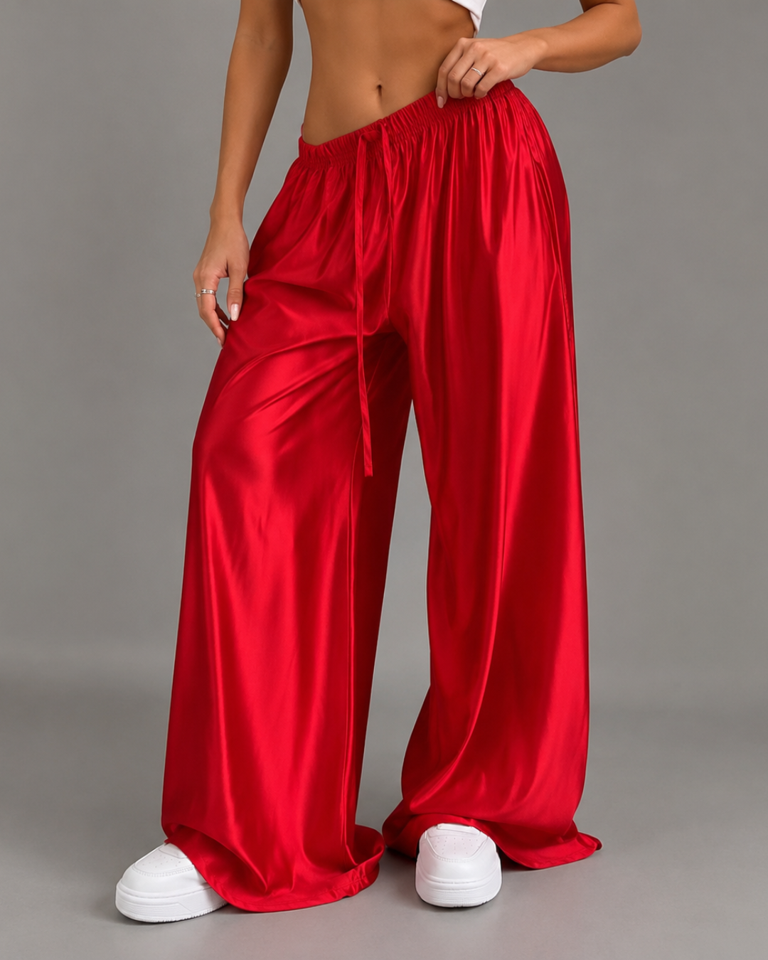 Pantalón Palazzo Satinado con Cintura Elástica®