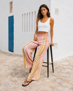 Pantalón Palazzo de Rayas con Caída Fluida