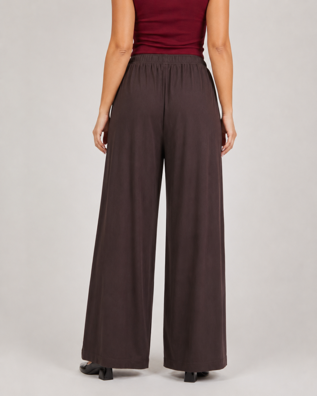 Pantalón Largo Palazzo con Cintura Elástica®