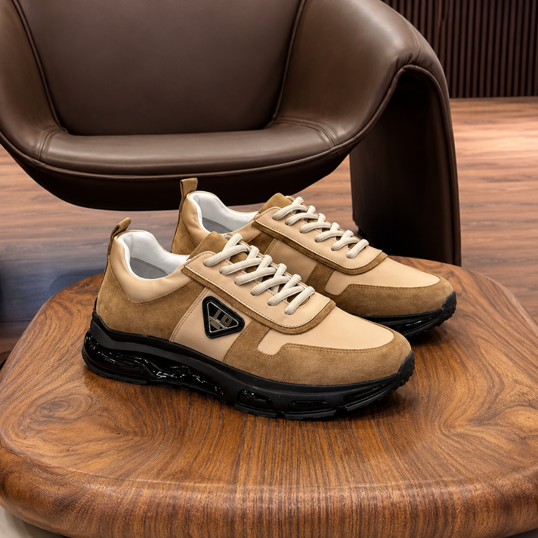Zapatillas Deportivas en Piel y Gamuza