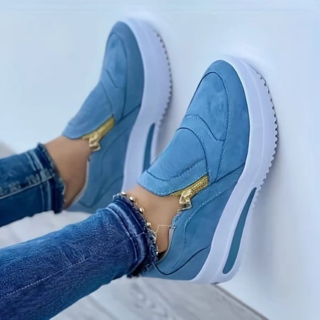 Zapatillas ligeras y cómodas con cremallera lateral