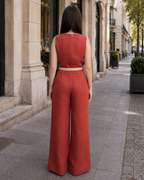 Conjunto Largo de Pierna Ancha con Cinturón