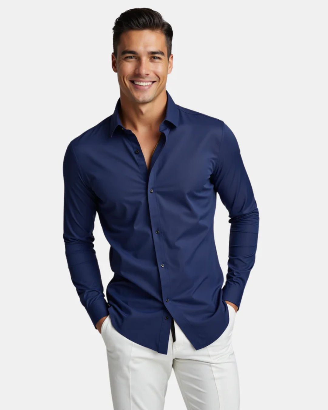 Camisa de manga larga con tejido elástico para Hombres