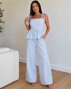 Conjunto de Top con Volante y Pantalón Palazzo