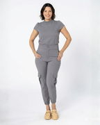 Conjunto Casual de Pantalón Cargo y Blusa de Manga Corta Para Mujer