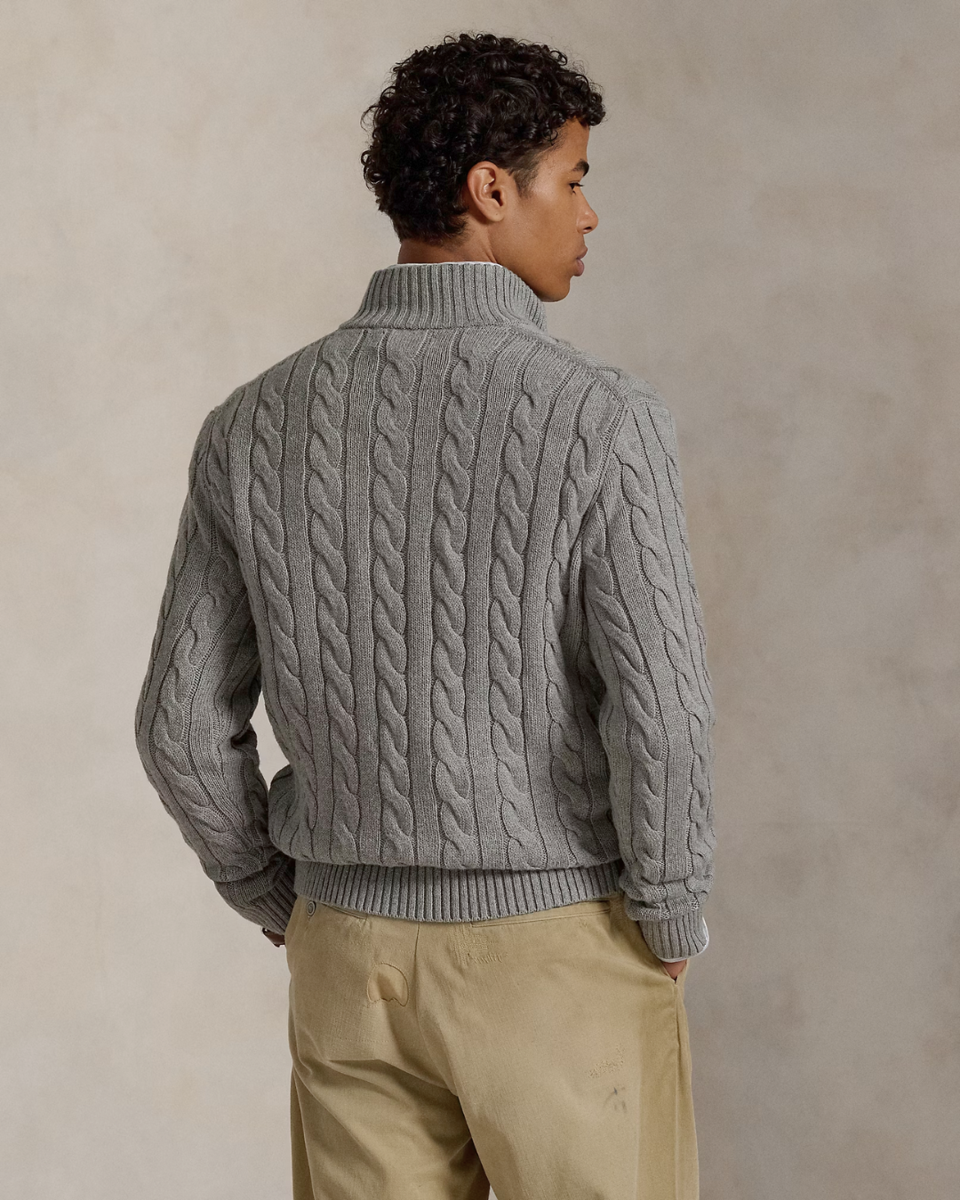 Suéter de Punto de Algodón con Cremallera para Hombre