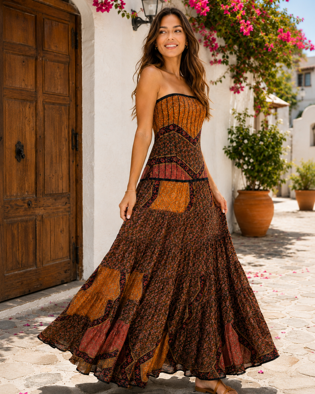 Vestido Indio Strapless