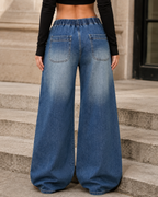 Pantalones Vaqueros Palazzo con Cintura Elástica®
