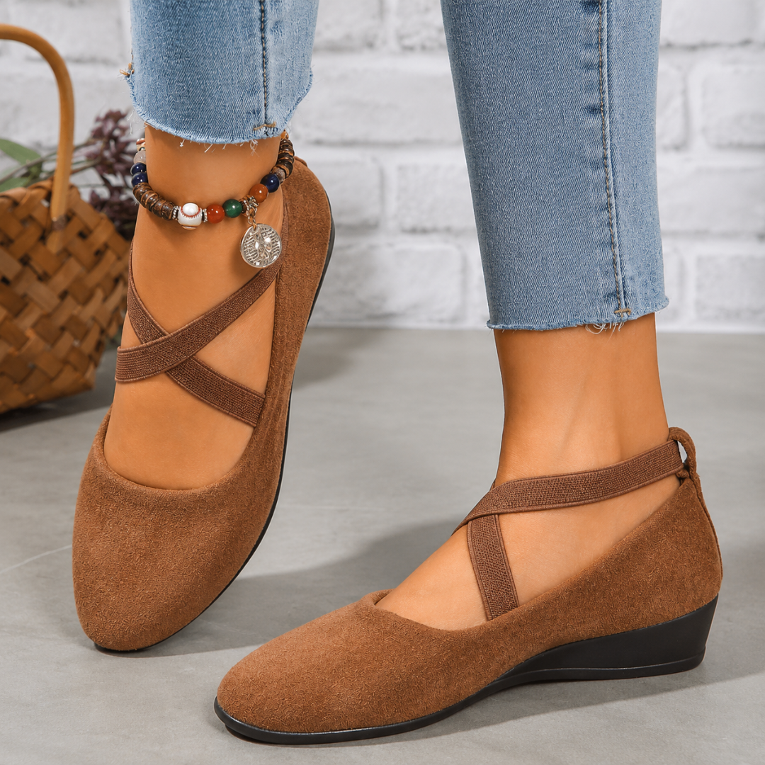 Zapatos de Cuña con Tiras Cruzadas