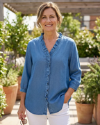 Blusa Fluida con Cuello en V para Mujer®