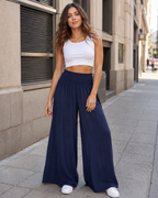 Pantalón Palazzo Holgado de Cintura Elástica