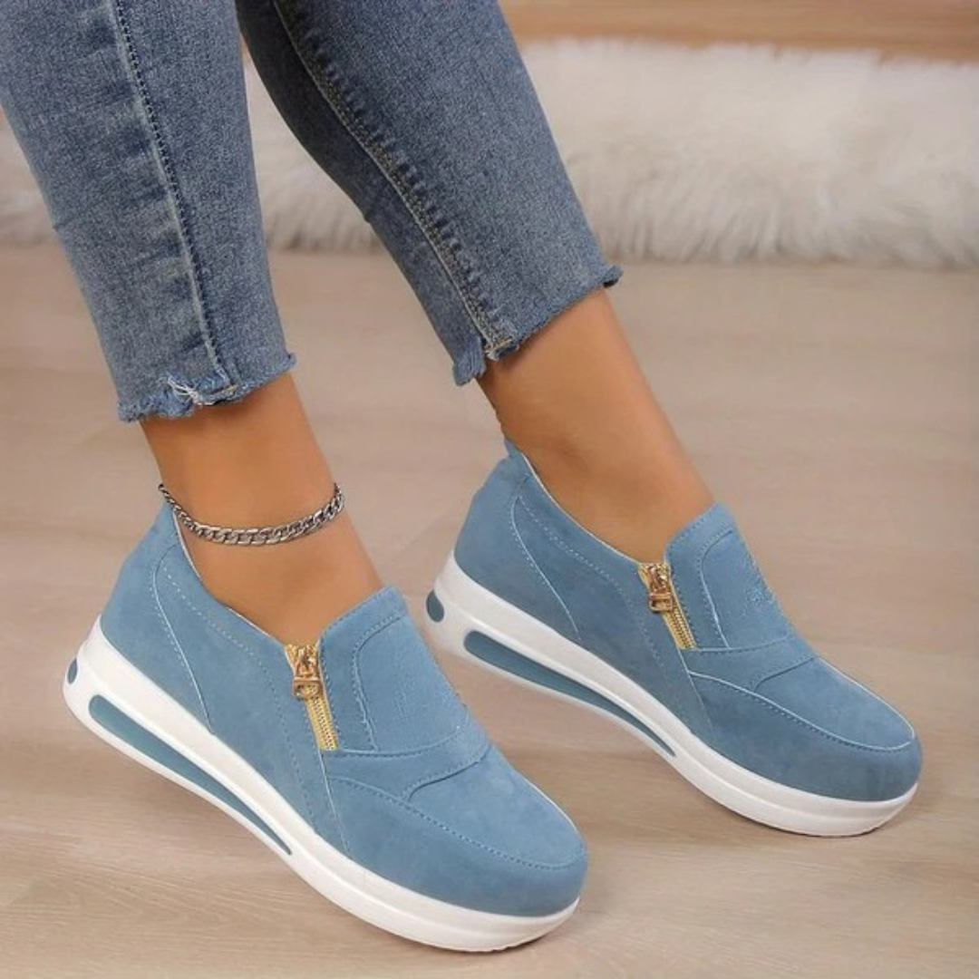Zapatillas ligeras y cómodas con cremallera lateral