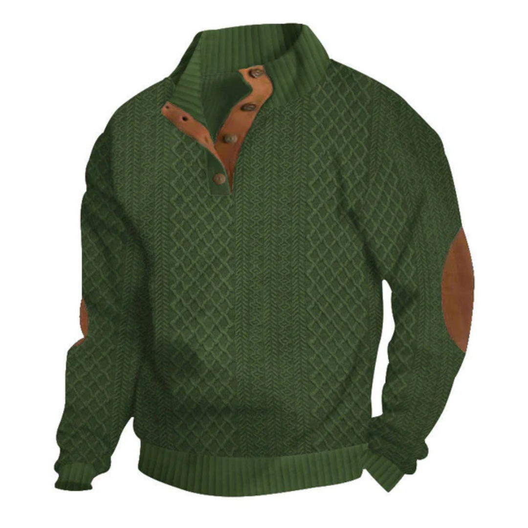 Jersey informal de manga larga con coderas para hombre