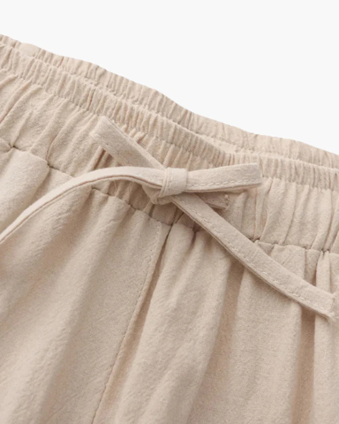 Pantalón con Corte Recto y Cintura Ajustable de Lino para Hombre