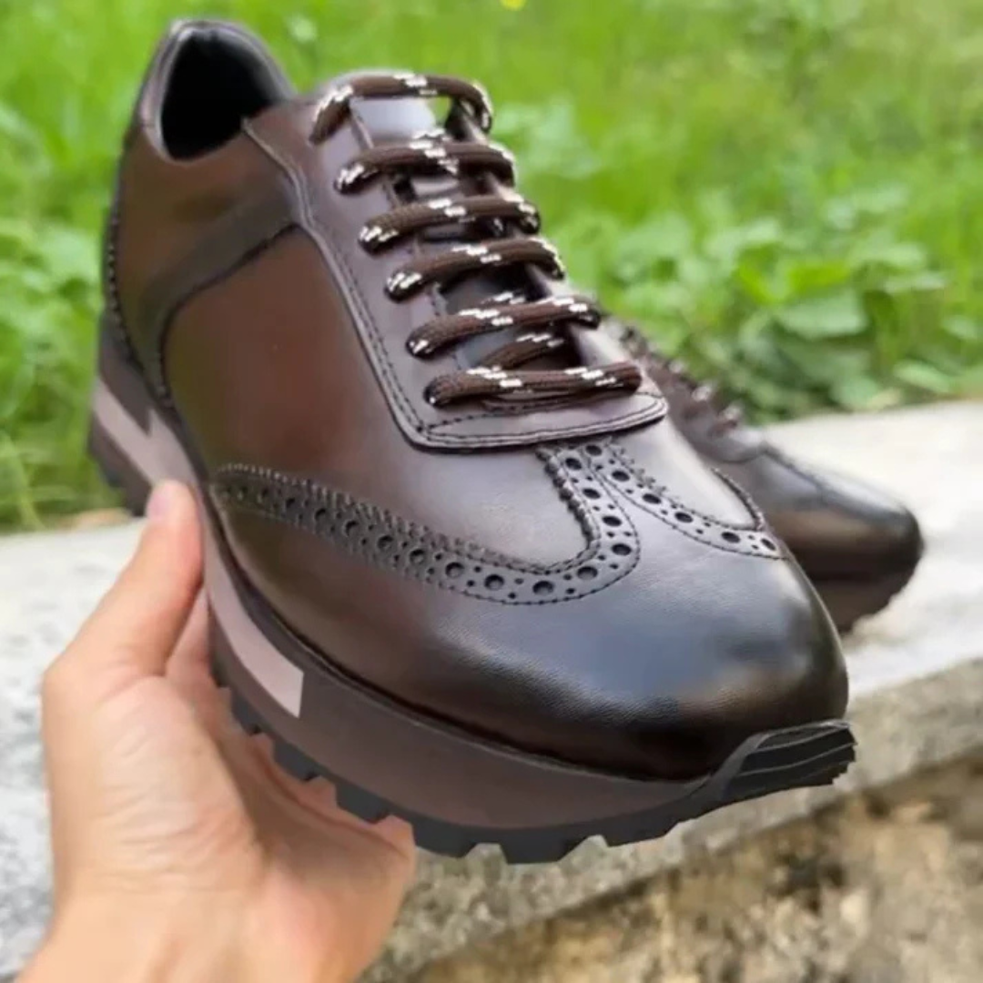 Zapatos Casuales Deportivos de Cuero Genuino Retro