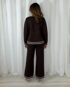 Conjunto Casual de Tres Piezas para Mujer con Cárdigan y Pantalón