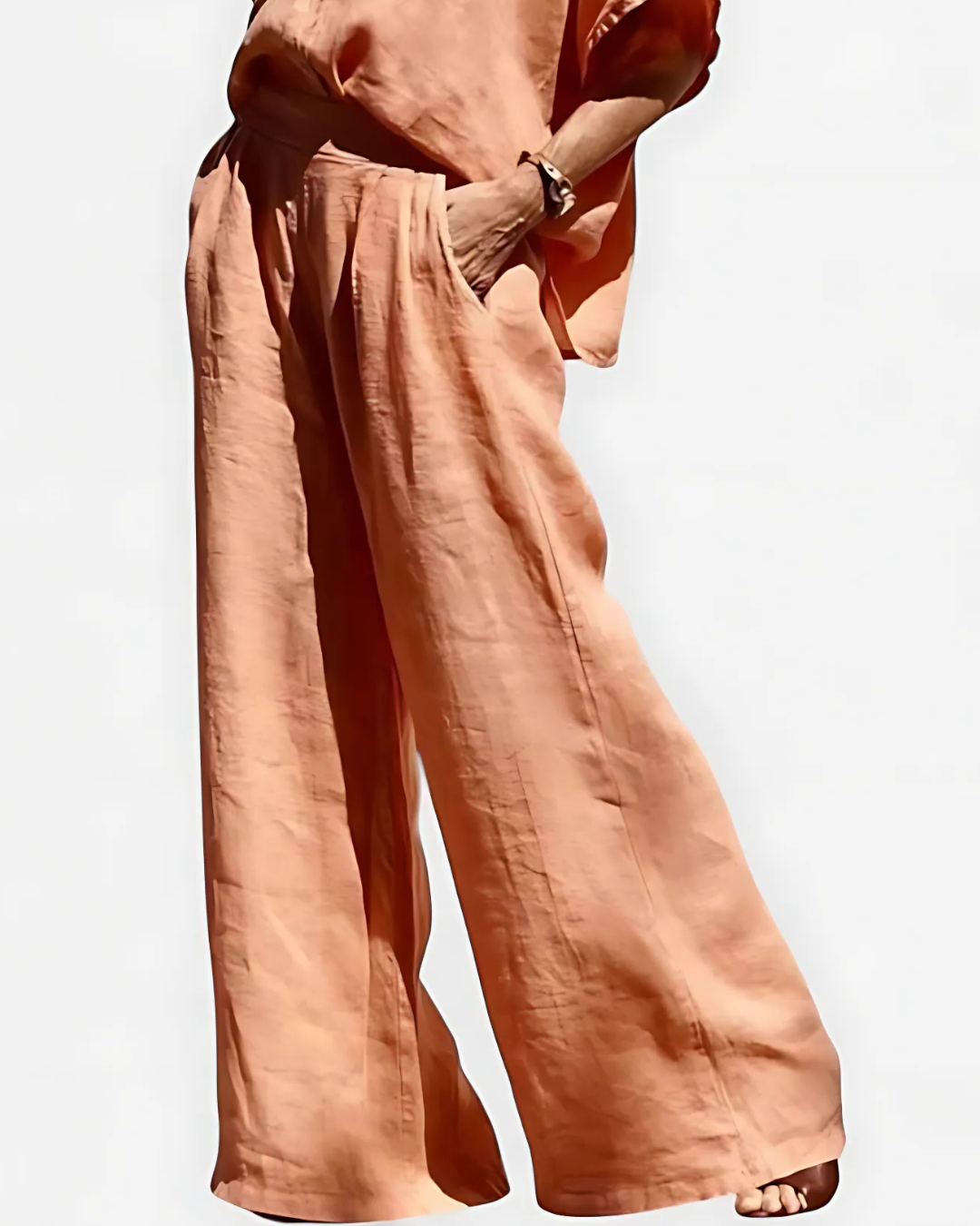 Conjunto de Camisa y Pantalón Holgado en Lino para mujer®