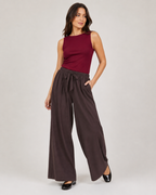 Pantalón Largo Palazzo con Cintura Elástica®