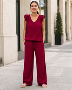 Conjunto de Top con Volantes y Pantalón Amplio®