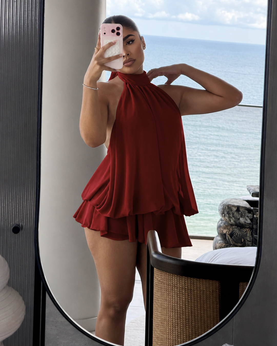 Vestido Mini Halter con Espalda Descubierta®
