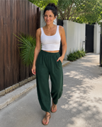 Pantalón Holgado de Mujer con Cintura Elástica