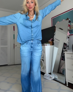 Conjunto de Pijama Denim Dreams para Mujer con Estilo Moderno y Confort Absoluto