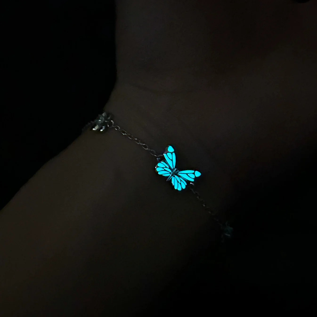 Pulsera con Dije de Mariposa Luminiscente (OFERTA 2X1)