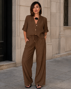 Conjunto Fluido de Blusa y Pantalón