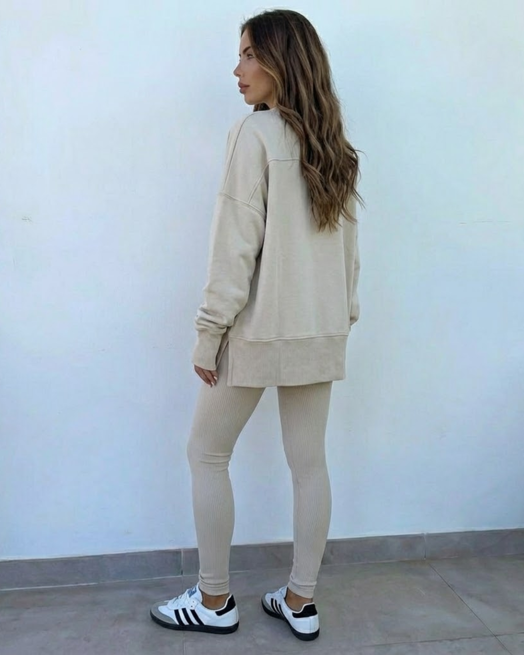 Conjunto Deportivo de Suéter Holgado y Pantalón para Mujer®