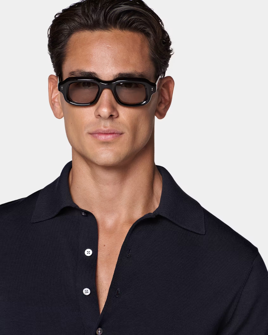 Polo de Manga Larga en Punto Fino para Hombre®