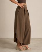 Pantalón Palazzo con Pliegues y Corte Fluido®
