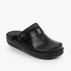 Zuecos Barcelona de Cuero Natural Negro®
