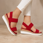 Sandalias de Cuña con Tiras Elásticas