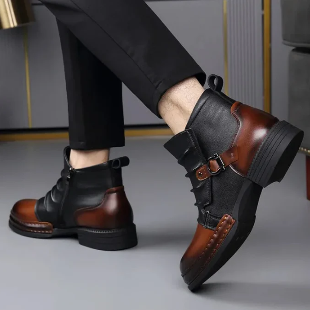 Botas de Caña Corta en Cuero Genuino para Hombre con Acabado Premium®