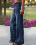 Jeans Acampanados Retro con Bolsillos para Mujer