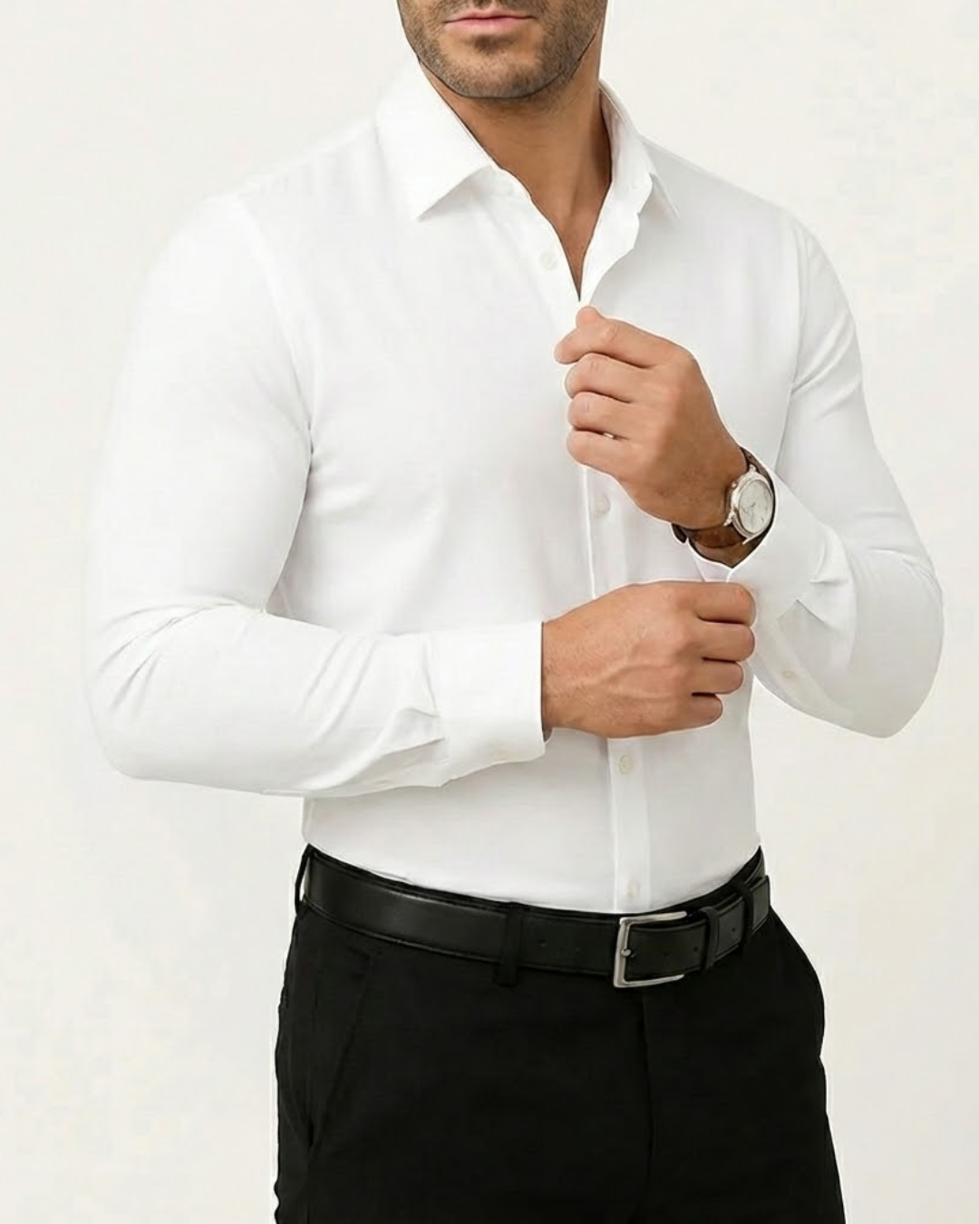 Camisa de Vestir con Tecnología de Estiramiento y Sin Planchado