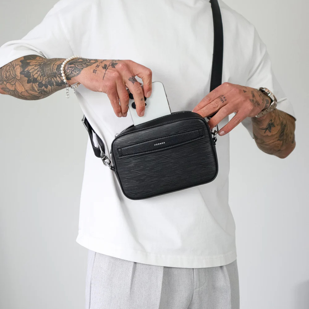 Bolso de cuero sintético para hombre con bolsillo delantero®