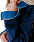 Camisa Manga Larga con Detalles en Mezclilla