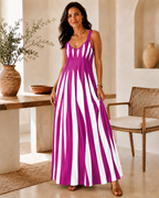 Vestido Largo de Tirantes con Estampado Ondulado