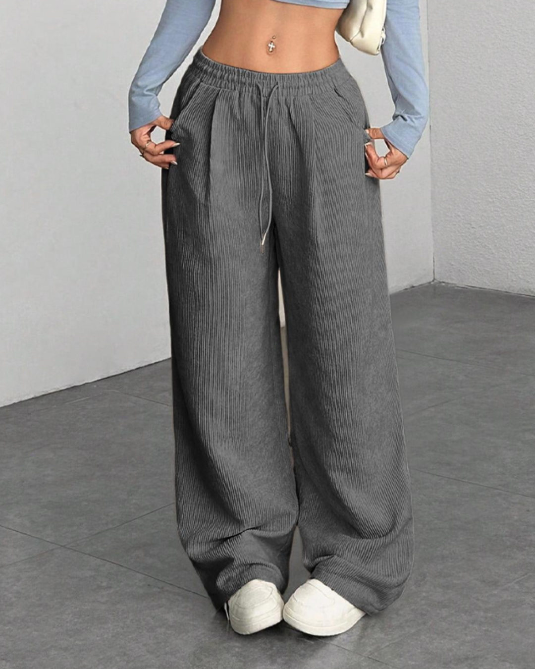 Pantalones Estilo Vintage de Pana para Mujer
