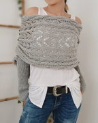 Poncho de Punto con Calados Elegantes para Mujer