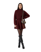 Vestido Mini de Punto de Manga Larga y Cuello Redondo para mujer®