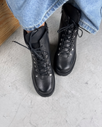 Botas con tacón alto y forro polar para mujer
