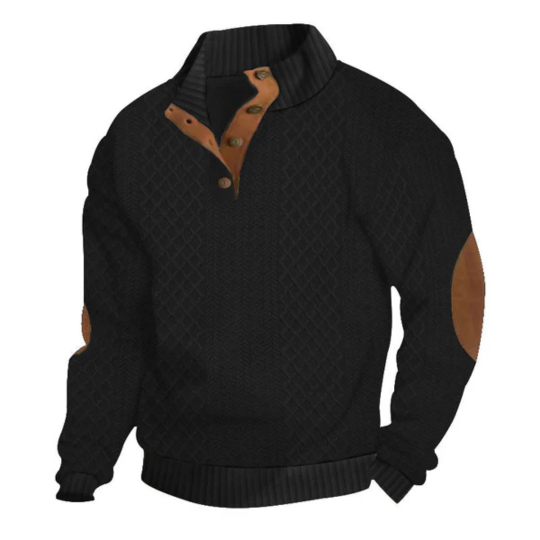 Jersey informal de manga larga con coderas para hombre